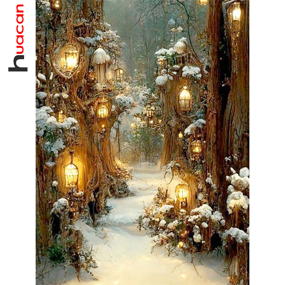 Huacan Diy Diamond Mosaic Wint - Resin Art Wallpaper 评论和价格