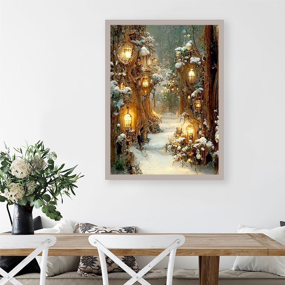 Huacan Diy Diamond Mosaic Wint - Resin Art Wallpaper 评论和价格