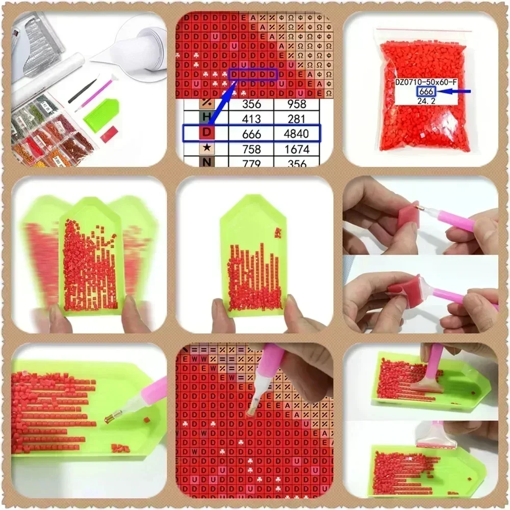 1PC frameless 5D Diamond Paint - Resin Art Equipment 评论和价格