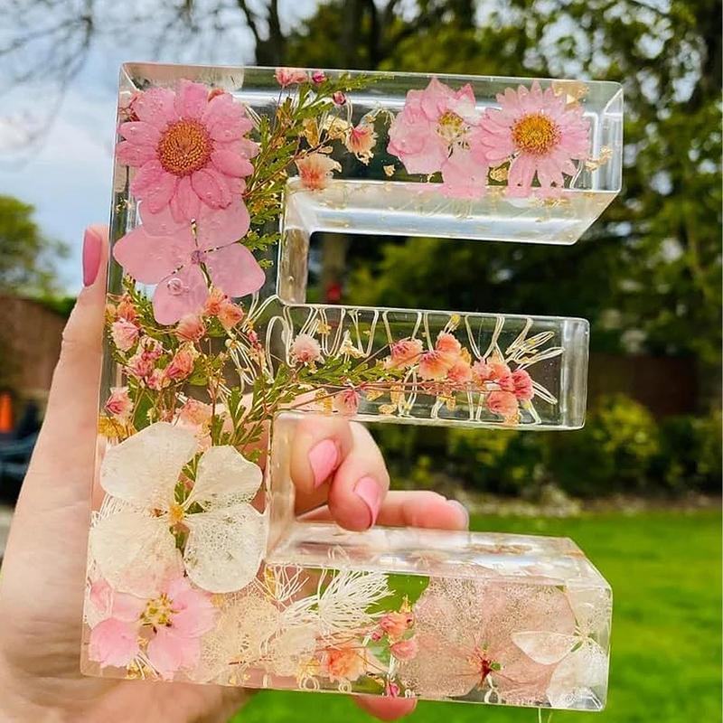 Floral 26 Letters Night Lights - Resin Art Alphabet 评论和价格